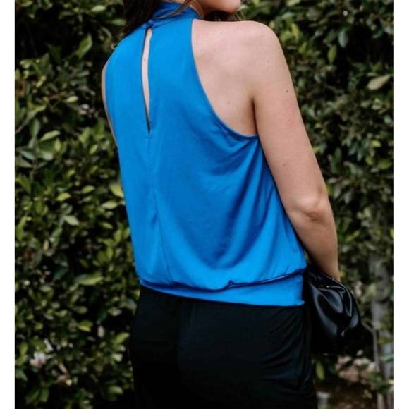 NEW VERONICA M stretch top with ring halter in royal - Picture 2 of 3